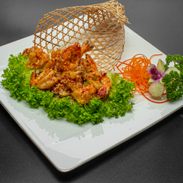 Gambas au poivre et sel